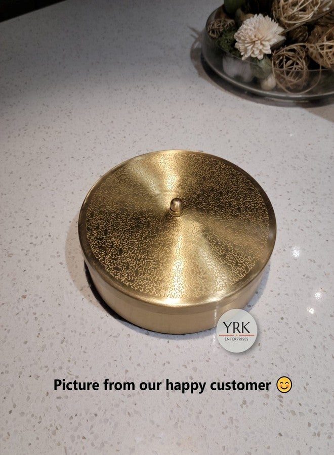 YRK Brass Spice Box Set For Kitchen 8 Inch with 50 Ml Capacity Brass Masala Box For Kitchen Masala Dani Masala Container Masala Dabba | Jewellry Box (8) - Image 4